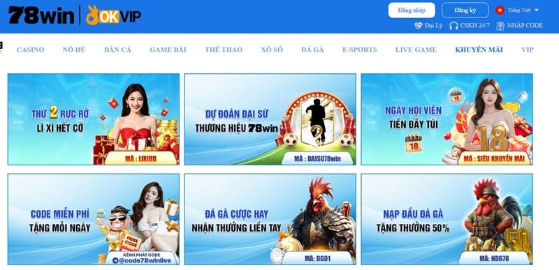 chương trình khuyến mãi 78wim